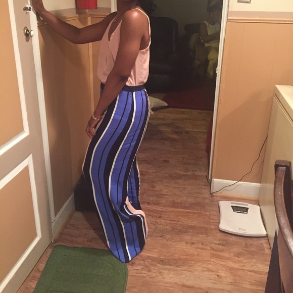 Trouve Pants - Wide Leg Striped Pants